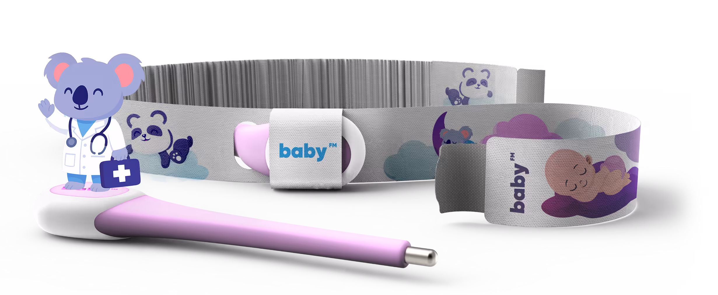 Baby with BabyFM temperature tracking device
